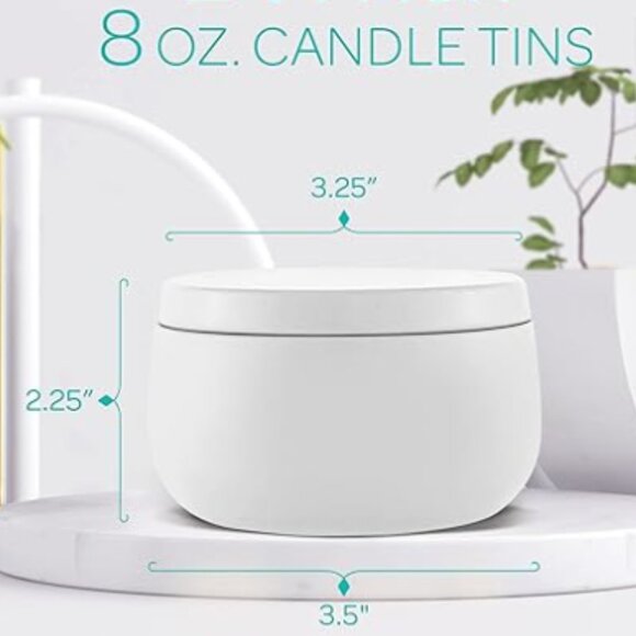Hearts & Crafts White Candle Tins - Picture 1 of 4